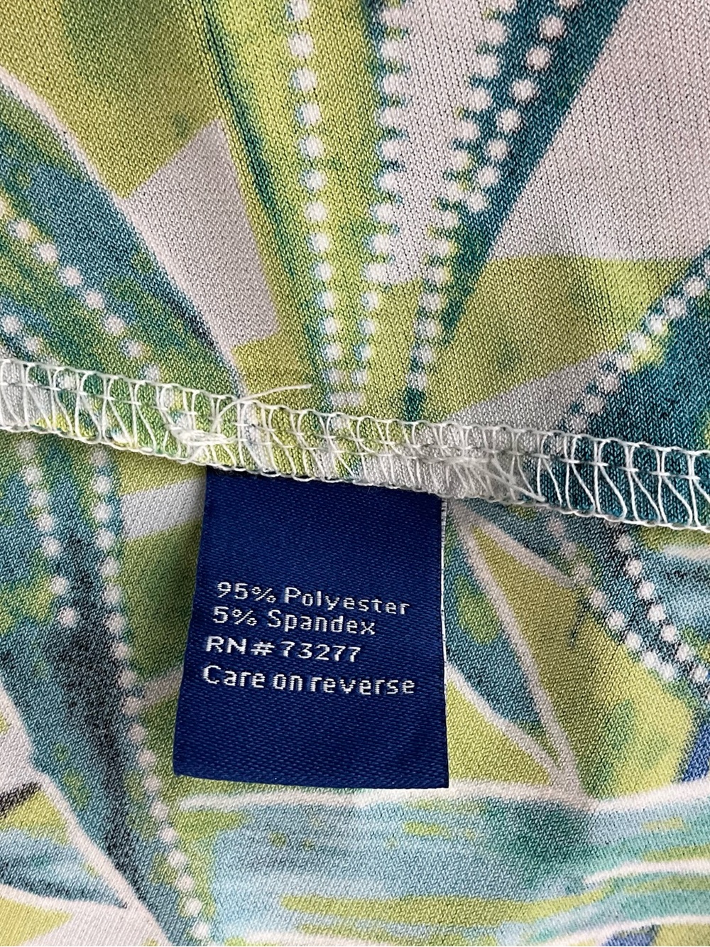 Apt. 9 Dress Size S Tropical Leaf Print Shift Dress - Green, Blue & White - Picture 7 of 8